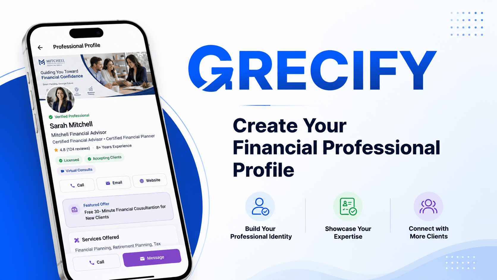 Create Your Financial Professional Profile in Grecify